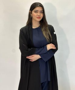 مارينا للعبايات - عباية السفر كم كحلي بكرستال