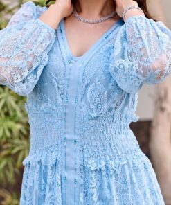 Alternative view of أوبرا فاشن - فستان دانتيل أنيق مزين بكريستال