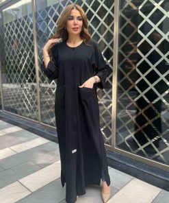 Alternative view of عزة المتميزة - عباية سوداء بجيوب