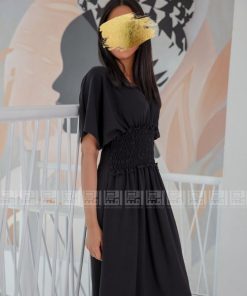 دار امتنان - فستان عباية اسود مزموم 1108