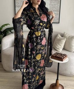 Alternative view of ورزان - جلابية راقية بتطريز وأكمام طويلة