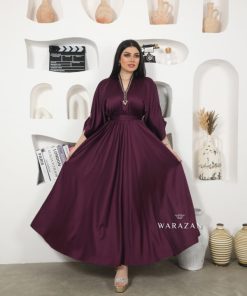 ورزان - فستان ناعم دبل كلوش بتطريز