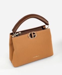 أوبرا فاشن - شنطة يد كريسبيلا جلد فاخر لون تان