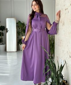 Alternative view of أوبرا فاشن - فستان على ربطة بالعنق اكمام طويلة ومفتوحة وقبضة باليد