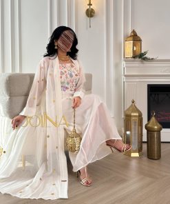 جولينا  - جلابية قطعتين ابيض