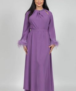 تريجر آيلاند - فستان طويل بأكمام ريش