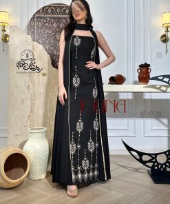 جولينا  - جلابية لون اسود قطعتين