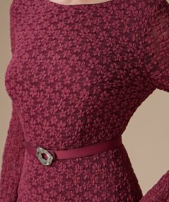 Alternative view of اكتان - فستان برغندي ميدي دانتيل