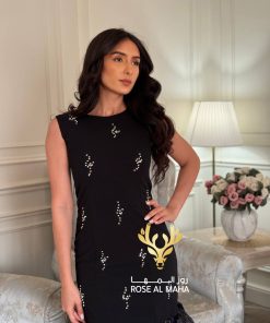 Alternative view of روز المها - فستان كريب مع اورجانزا مزين بالكرستال