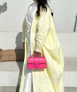 دار امتنان - عباية الكاميليا الصفراء بشت صيفية- 1566