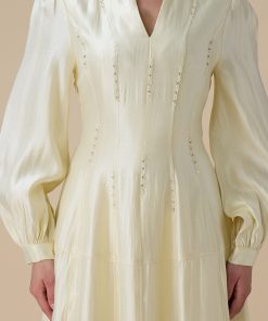 Alternative view of اكتان - فستان سكري طويل بتطريز ناعم