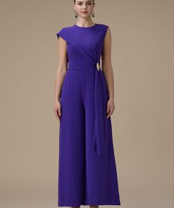 اكتان - جمبسوت بنفسجي أنيق بقصة واسعة وتفاصيل خصر راقية