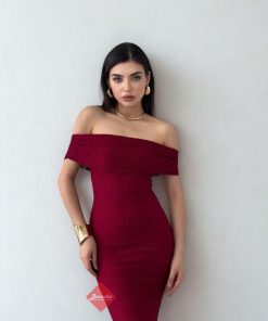 بينوش - فستان سهرة ناعم دانتيل اوف شولدر