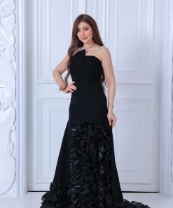 تريجر آيلاند - فستان اسود كلاسيكي سهرات سترابلس