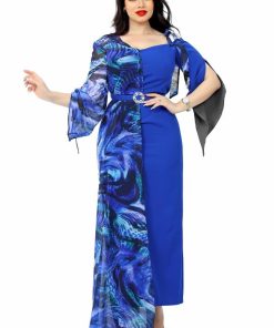 تريجر آيلاند - فستان ناعم طويل ماسك أكمام واسعة