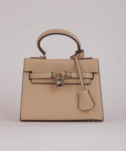 أوبرا فاشن - شنطة يد فاخرة من باجكو بتفاصيل جلد تبرو لون بيج