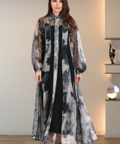 تريجر آيلاند - فستان طويل شيفون مع دانتيل