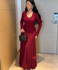 Alternative view of بينوش  - فستان ميدي ناعم دانتيل كلوش