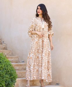 Alternative view of أوبرا فاشن - جلابية بنقوش فاخرة وتصميم واسع لإطلالة أنيقة ومريحة