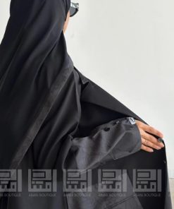Alternative view of دار امتنان - بكج عباية سوداء رسمية ربع كلوش بتداخل قماش جاكار 1498