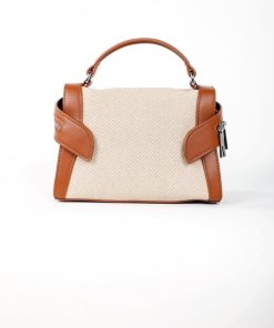 Alternative view of أوبرا فاشن - شنطة لون جملي مع بيج بتصميم مميز وعصري مصنوعة من الجلد الفاخر