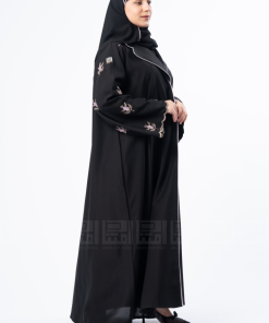 Alternative view of دار امتنان - بكج عباية سوداء بقصة رسمية بتطريز زهور3099