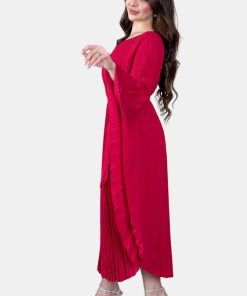 Alternative view of تريجر آيلاند - فستان ناعم بليسيه كسرات بأكمام واسعة