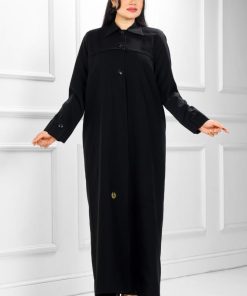 Alternative view of عبايات روزا - عباية بليزر منسوجة من قماش كريب الفاخر مع طرحتها