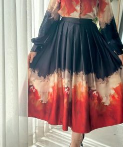 أوبرا فاشن - تنورة مموجة قماش حرير