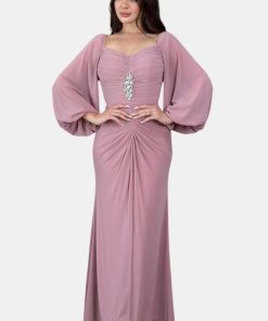 Alternative view of تريجر آيلاند - فستان طويل ناعم مرصع من الخصر بالكرستال الصناعي