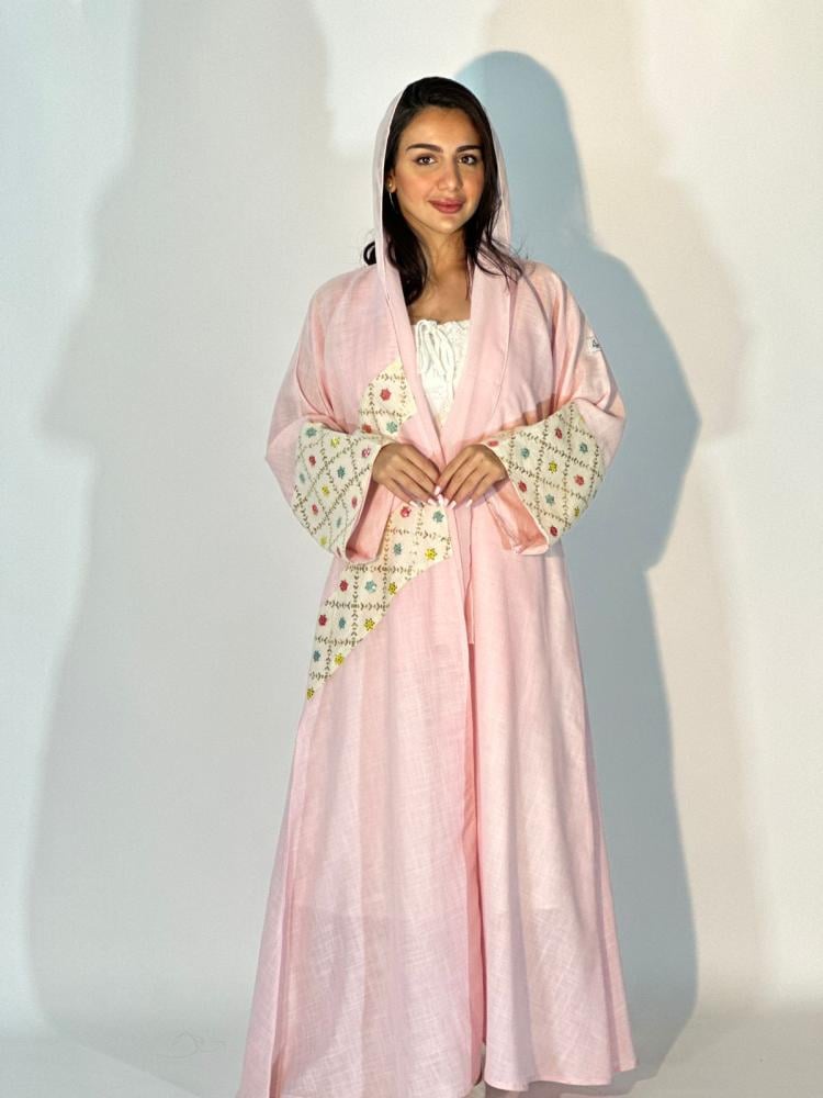 مارينا للعبايات - عباية دلال لون وردي فاتح