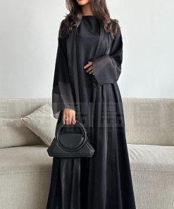 Alternative view of دار امتنان - عباية يومية أنيقة بقصة A Line وقماش بلاك بيري الصيفي- 1388