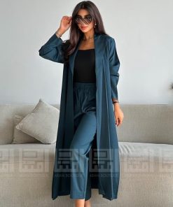 دار امتنان - عباية تركواز صيفية أنيقة بقطع مميزة- 1463