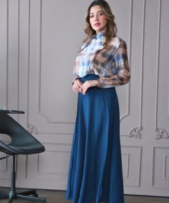 Alternative view of أوبرا فاشن - تنورة قماش كريب لون كحلي