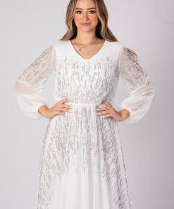 Alternative view of تريجر آيلاند - فستان سهرة طويل تل باكمام طويله