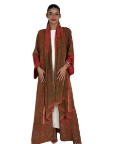 Alternative view of عزة المتميزة - عباية الحرير البرتقالي٢