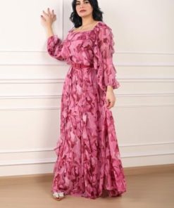 أوبرا فاشن - فستان مشجر لون زهري