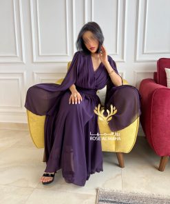 Alternative view of روز المها - فستان بنفسجي بأكمام كيب