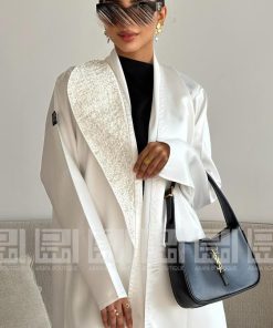 Alternative view of دار امتنان - بكج عباية بيضاء كريستالية بتفاصيل فاخرة- 1507