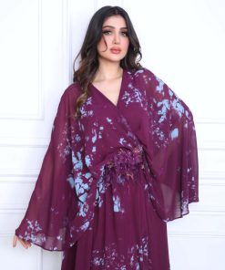 Alternative view of أوبرا فاشن - فستان سهرة مشجر مزين باكسسوار بالخصر