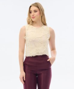 افورا  - بلوزة بدون كم أنيقة