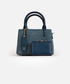 أوبرا فاشن - شنطة يد من كريسبلا ومحفظه داخليه لون كحلي