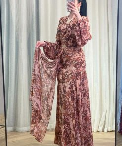 Alternative view of أوبرا فاشن - فستان ناعم مشجر اكمام طويلة