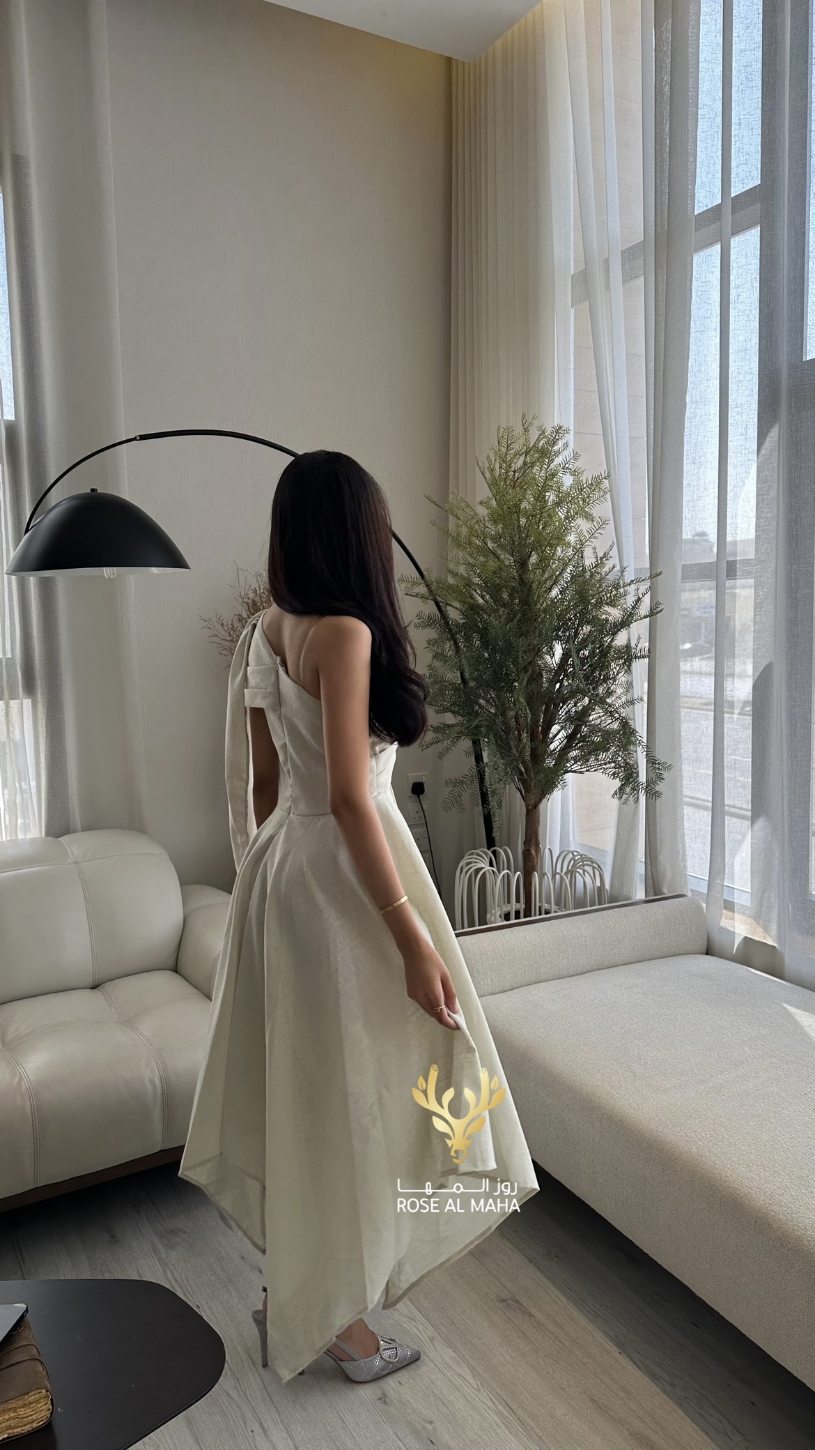 روز المها - فستان ميد كتان انيق - Image 2