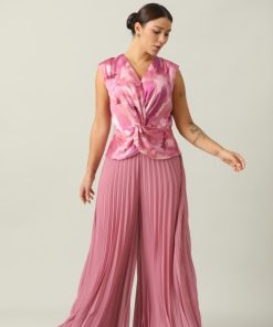 Alternative view of أوبرا فاشن - أفرول طويل استرتش زهري مكسر من الاسفل