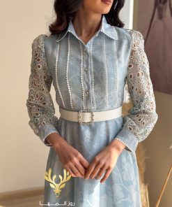 Alternative view of روز المها - فستان بيبي بلو بأكمام جبير