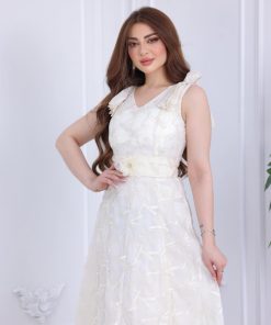 Alternative view of تريجر آيلاند - فستان سكري بحزام وفيونكه من الاكتاف