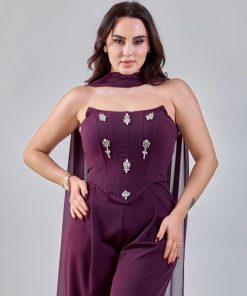 Alternative view of أوبرا فاشن - جمبسوت كريب بتصميم أنيق وتفاصيل فاخرة