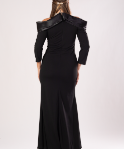 Alternative view of تريجر آيلاند - فستان سهرة طويل بياقة شفافة عالية اكمام طويله