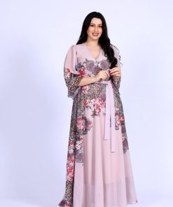 تريجر آيلاند - فستان مشجر طويل مزين بأنماط زهور